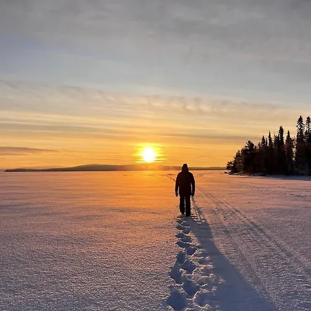 Cozy Arctic Lakeside With Private Sauna 度假居