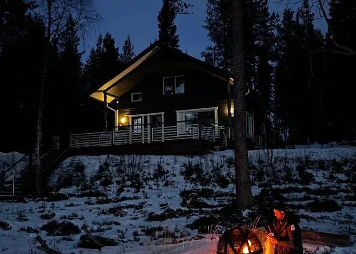 度假居 Cozy Arctic Lakeside With Private Sauna