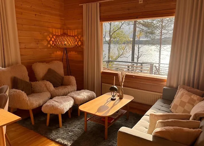 度假居 Cozy Arctic Lakeside With Private Sauna